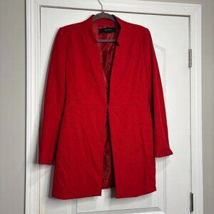 Zara Basic Collection Red Long Blazer Size Large